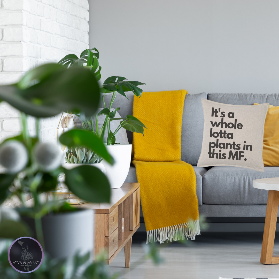 Plant love throw pillow